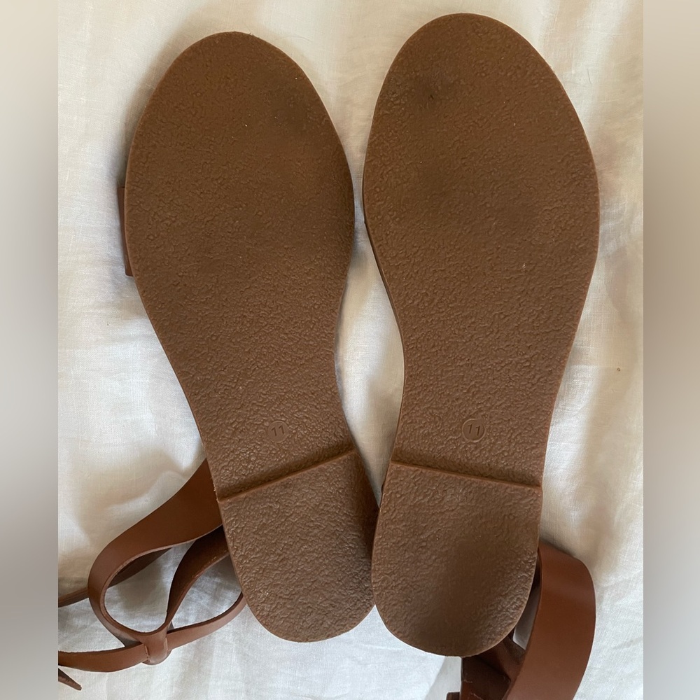 Madewell Cognac Leather Ankle-Strap Sandals Size 11 Summer Spring - Picture 2 of 4